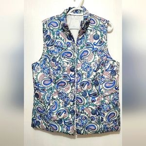 Kim Rogers Lined Vest, Multi-colored Paisley, Size XL